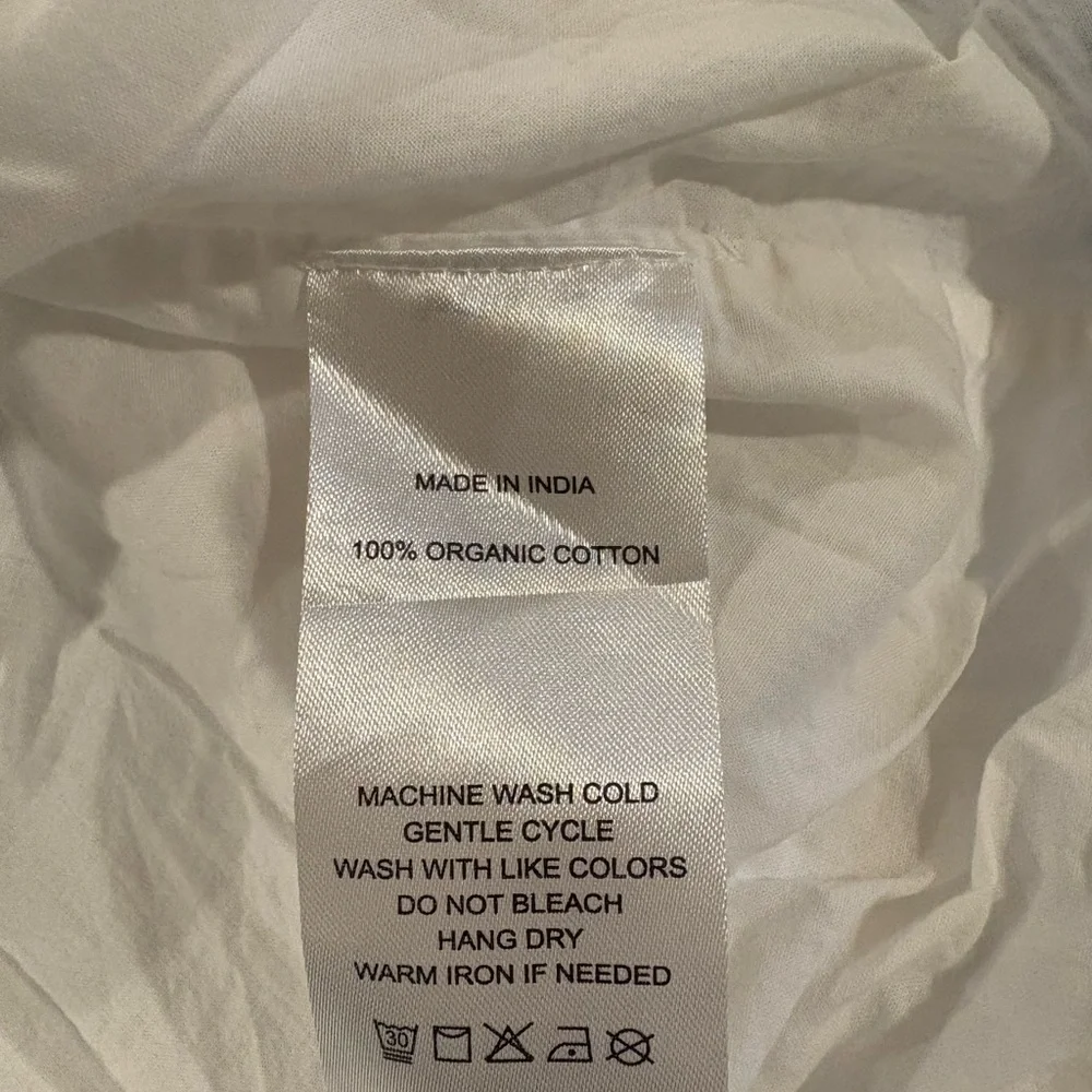Quince Organic Cotton Eyelet Smocked Midi dress white L - Picture 6 of 8
